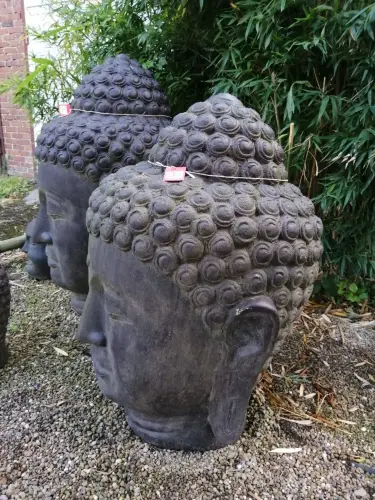 Product image of the product “Buddha head, 100cm height, cast stone, hollow, handcrafted & coloured ”